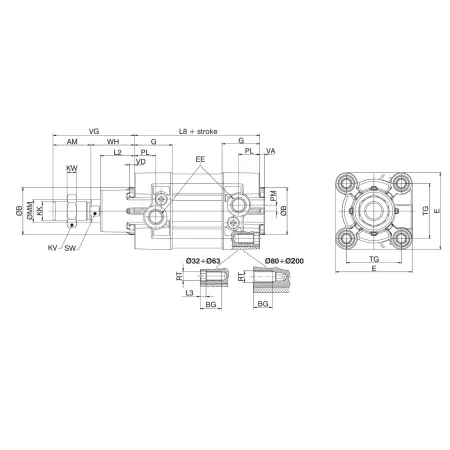Siłownik ISO 15552 Pneumax 1390.100.0175.01